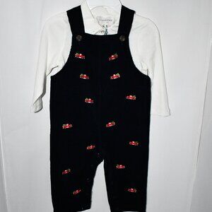 Adventurewear 360 Baby Embroidered Red Truck Corduroy Long Sleeve Jumpsuit 12 MO